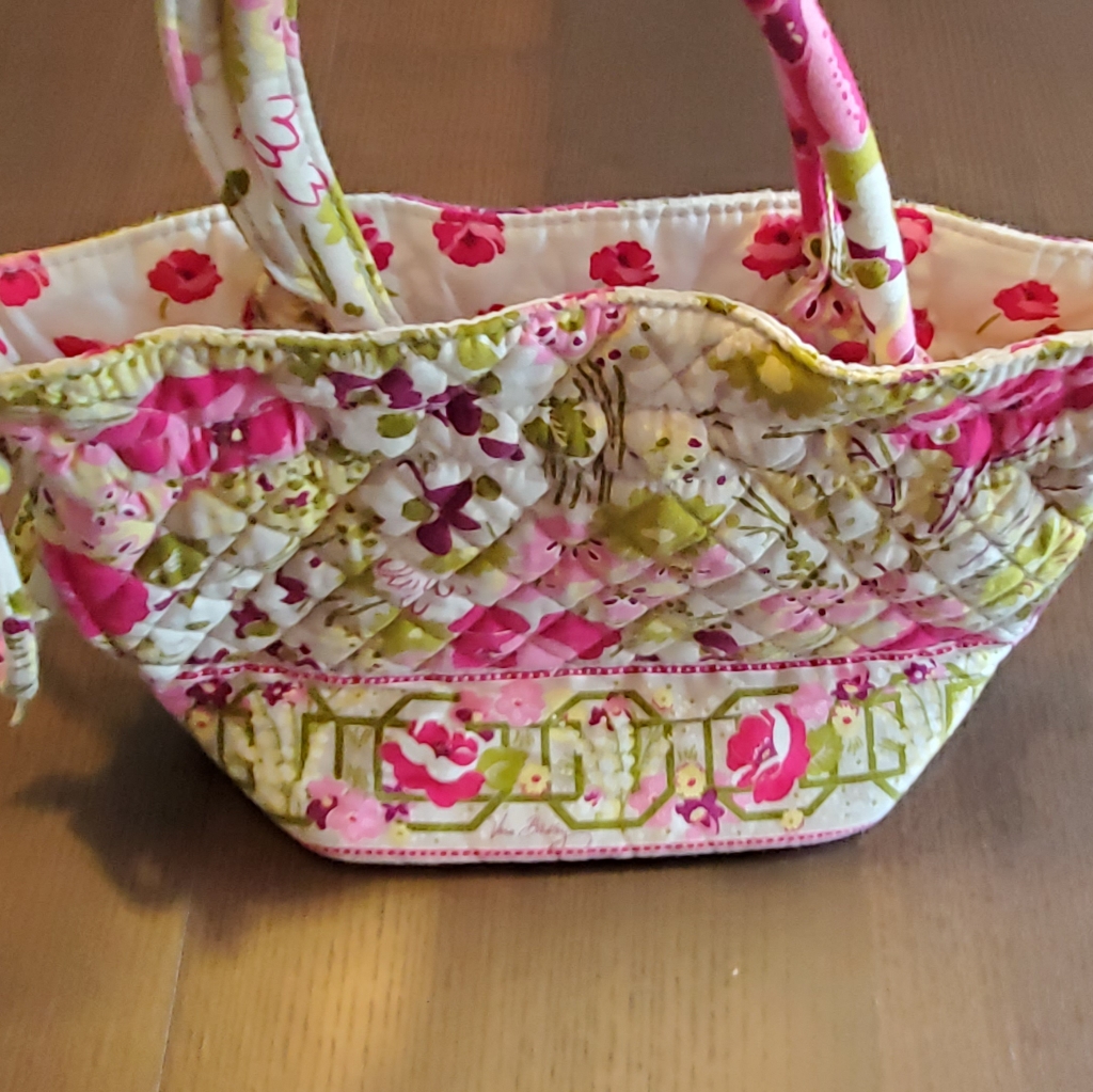 Vera Bradley Quilted, Lined Bag. Pinks & Greens